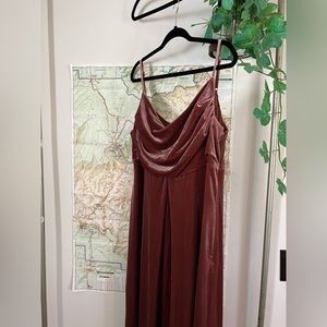 Maternity Skye Velvet Dress Dusty Rose